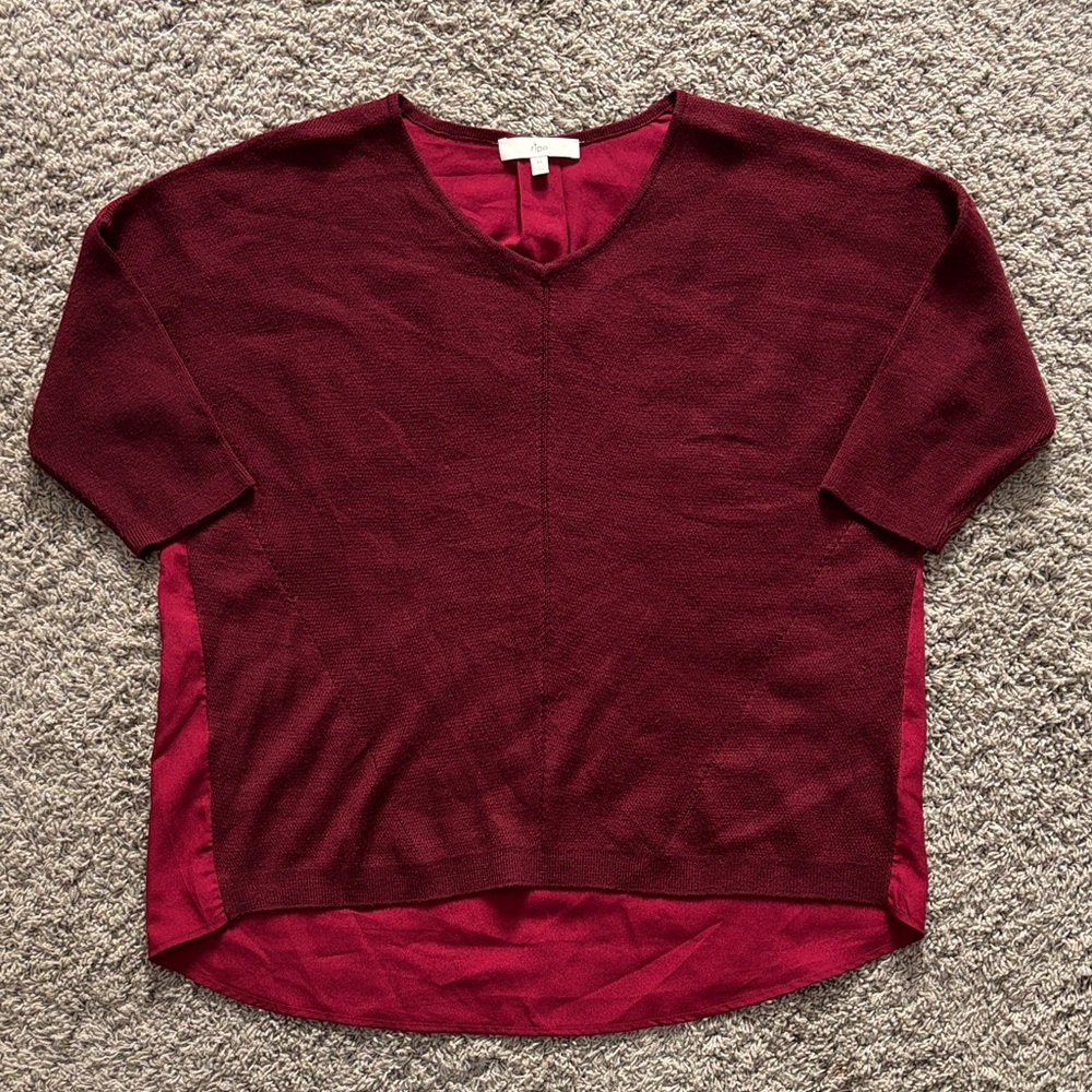 Ripe Burgundy V-Neck Sweater